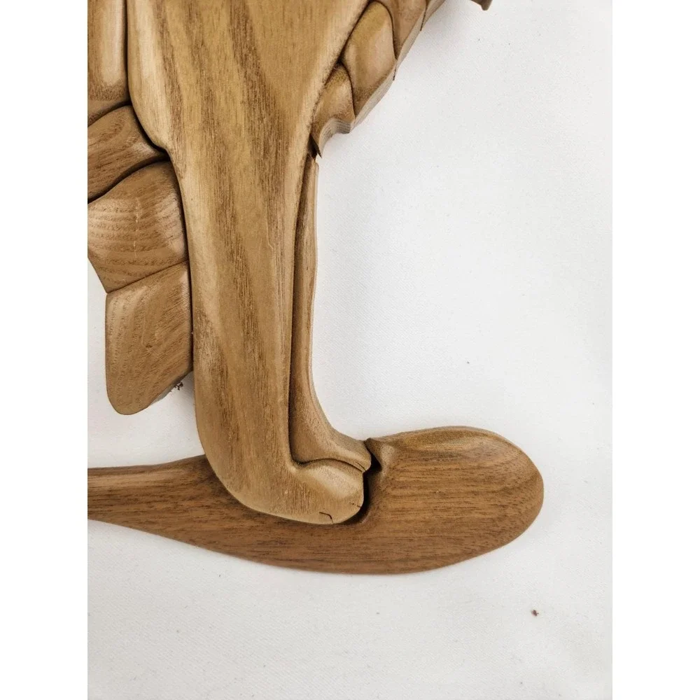 Large Wood Hand Crafted Intarsia Golden Retriever Handmade Wall Art‎ Artisan Dog